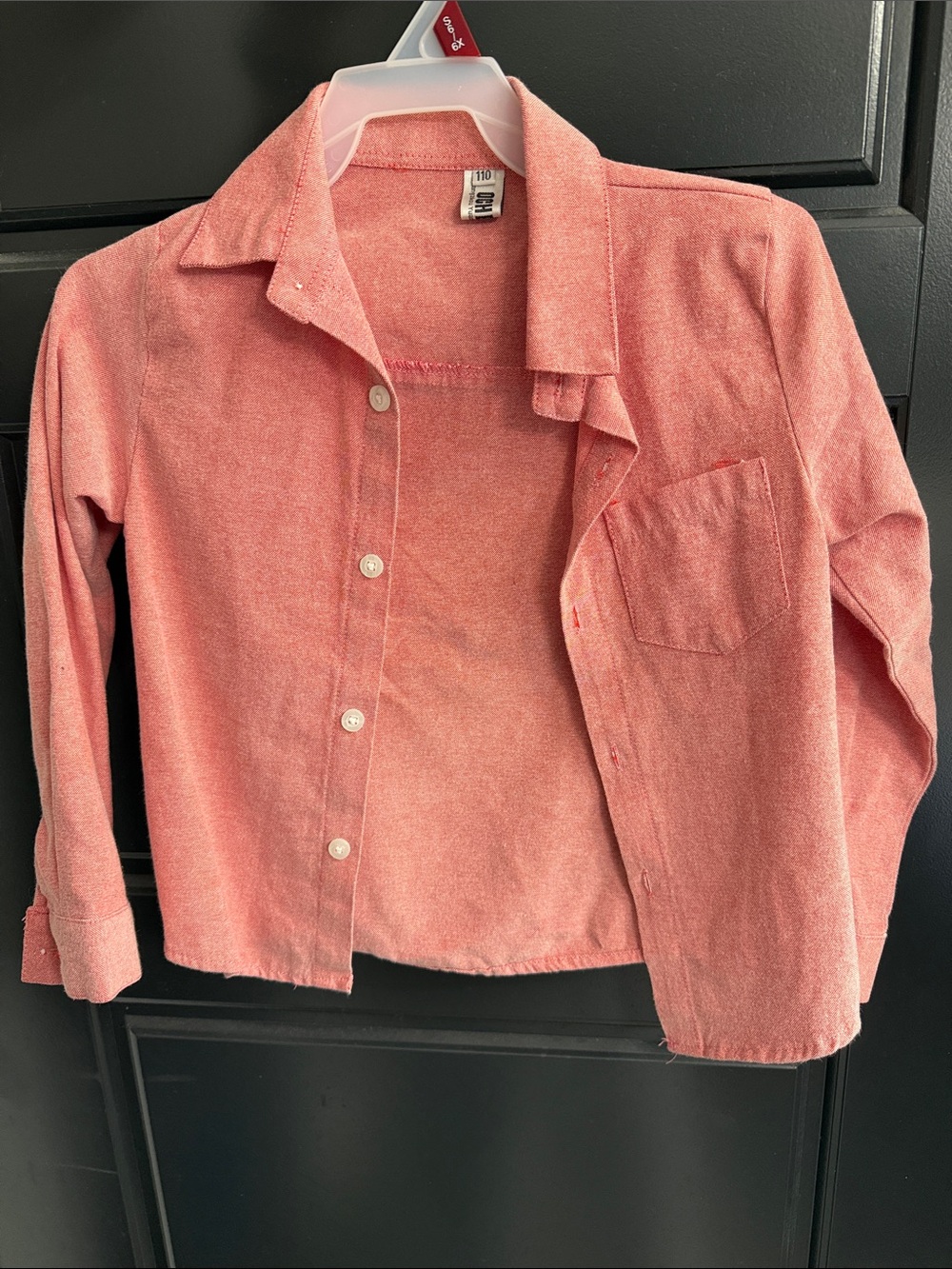 Amazon Boy’s Red/Coral Button-Front Long Sleeve Shirt
